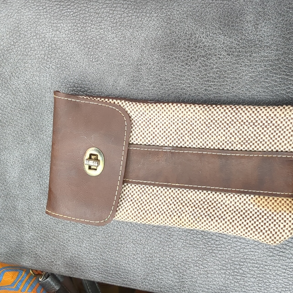 Leather and Embroidered Eye Glass Case